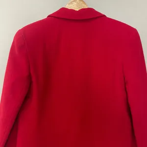 Vintage Saks Fifth Avenue Wool Blazer Nylon Cashmere Red Folio‎ Collection Women thumbnail 5