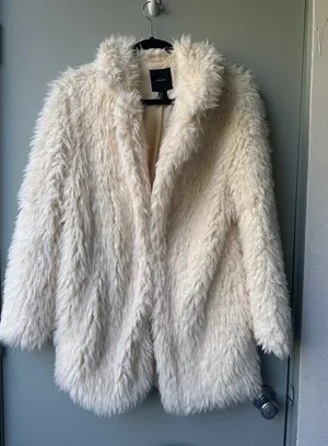 Forever 21 Cream Faux Fur Teddy Coat thumbnail 1