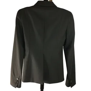 Theory Womens Fitted Wool Blazer Smokey Gray Lined Pockets One Button Size 0 u thumbnail 3