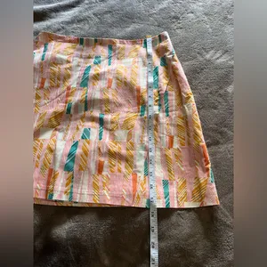 JUNE & HUDSON Boho Unique Fit & Flare Colorful Geo Skirt Sz Small EUC thumbnail 6