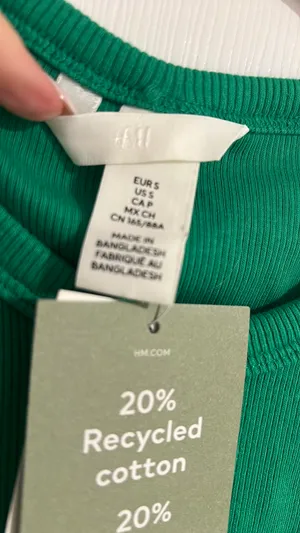 H&M Tank Top Cropped Green thumbnail 2