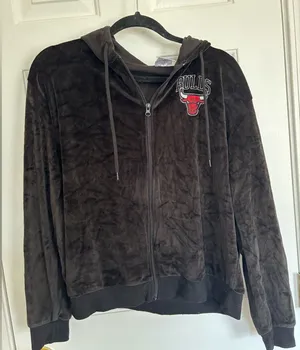 Chicago bulls velour zip up jacket thumbnail 1