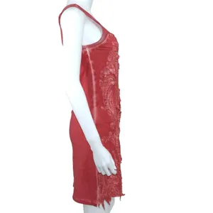 Free People Pink Mesh Beaded Boho Butterfly V‎ Neck Mini Dress Size Small thumbnail 2