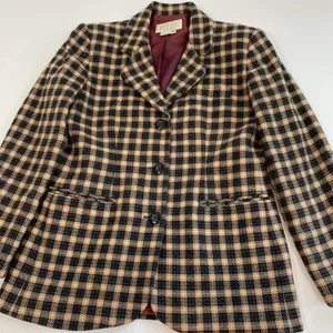 Vintage Neutral Plaid Blazer thumbnail 4