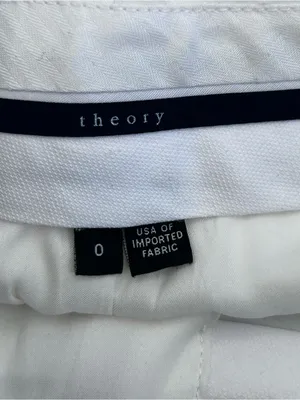 Theory White Viscose/Wool Blend Straight Leg Trouser Pants Size 0 thumbnail 3