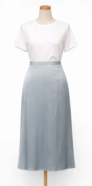 Vineyard Vines Blue Satin Midi Skirt Women’s L thumbnail 1