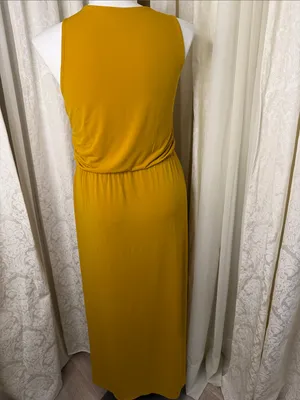 Ann Taylor Factory Mustard Sleeveless Maxi Dress thumbnail 5