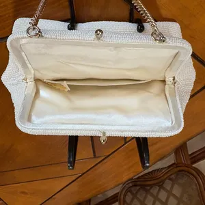 1950-1960 Elegant White Beaded Clutch made in Japan. thumbnail 8