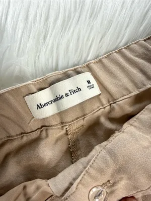 Abercrombie Tan Pleated Wide Leg Trousers thumbnail 3