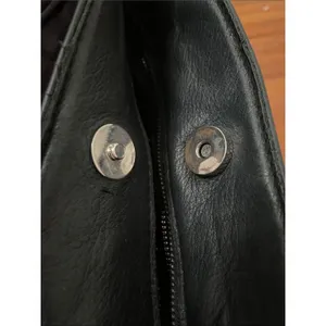 LAGGO Black Suede Leather Hobo Crossbody Bag Silver Grommet Hardware thumbnail 12