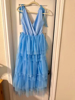 Just Be Red Dress Boutique Blue Tulle Dress thumbnail 2