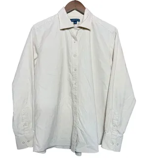 Lands End Women Medium Cream‎ Corduroy Button Down Shirt Long Sleeve Cotton thumbnail 1