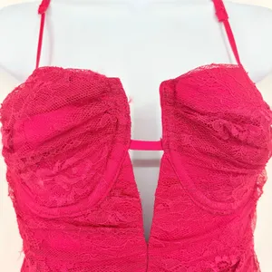 Layered with Love Mini Lace Dress Sz M New Red Hoco Coquette Corsette Fit Flare thumbnail 5