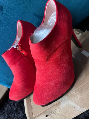 Rust Faux Suede Stiletto Ankle Booties Pointed Toe US 8.5 EU 39 New thumbnail 1