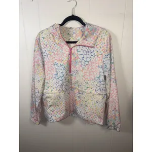 Fabletics Floral Print Anorak Jacket Lightweight‎ Quarter Zip Pullover Medium thumbnail 3