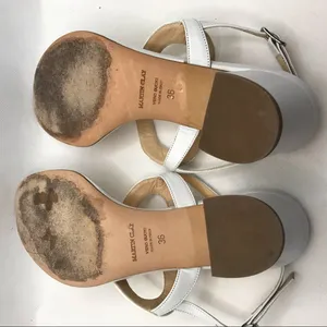 Martin Clay White Patent Leather Heart Theme Block Heel Sandals (36) thumbnail 10