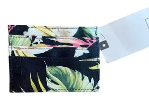 Rip Curl Tropical‎ Floral Card Holder Wallet Black Hawaiian Print Mini Wallet thumbnail 1