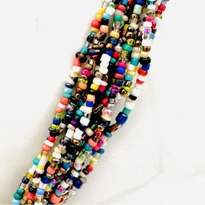 Tribal Beaded Statement Necklace Gold thumbnail 7