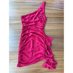 Privy Red One Shoulder Dress M Y2K Romantic Shimmer Homecoming Sorority Rush‎ thumbnail 6
