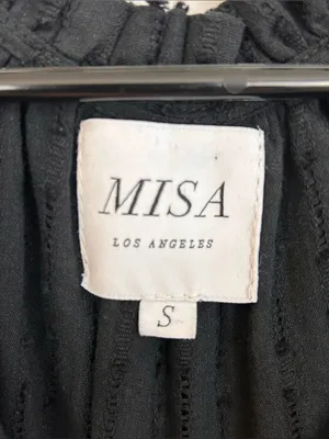 Misa Lillian Black Sleeveless Ruffle Eyelet V-neck Tiered Mini Dress Size Small thumbnail 11