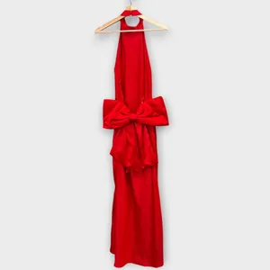 House of CB 'Ilaria' Red Bow Halter Dress from Size Small thumbnail 10