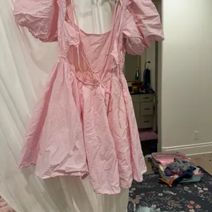 Pink Puff Sleeve Mini Dress thumbnail 3