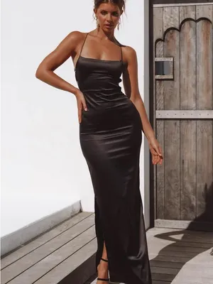 the edit by beginning boutique manhattan slip dress in black thumbnail 2