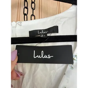 NWT Lulus So True White Floral Print Tiered Short Sleeve Mini Dress Casual Sz L thumbnail 7