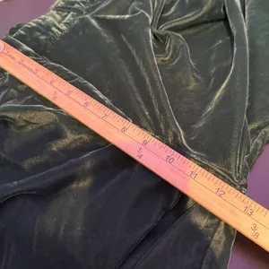 Old Navy Green Velvet Wide Leg Pants Womens L Taylor Trouser Holiday Flare thumbnail 10