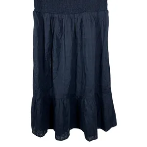 NWT Gap Smocked Bodice Textured Stripe Midi Dress Black Cottagecore Size S thumbnail 3