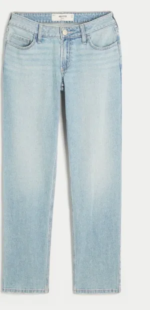 Hollister Low-Rise Relaxed Straight Jeans thumbnail 1