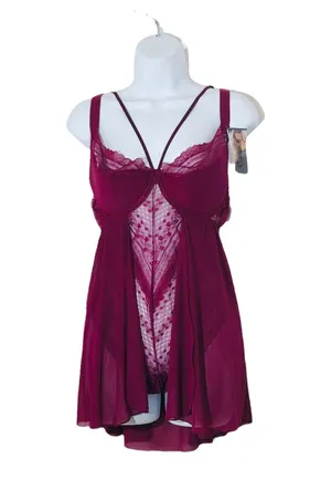 Lavish Escante Teddy Doll Of Lace With Sheer Overlay thumbnail 3