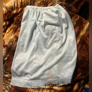 Small light blue silky skirt slip thumbnail 2