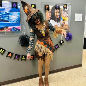 EraSpooky Women's Wicked Scarecrow Halloween Costume Straw Dress & Hat SMALL thumbnail 8
