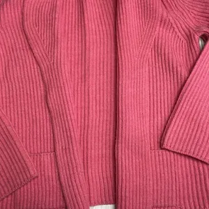 Talbots hot pink knit merino wool blazer cardigan Large thumbnail 2
