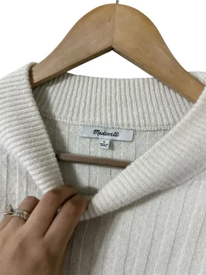 MADEWELL Levi Wool Long Sleeve Crop Sweater Pullover Top thumbnail 2