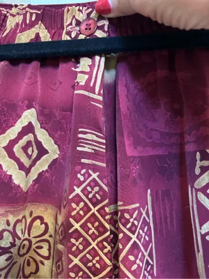 Alfred Dunner Burgundy and Gold Patterned A-Line Skirt thumbnail 5