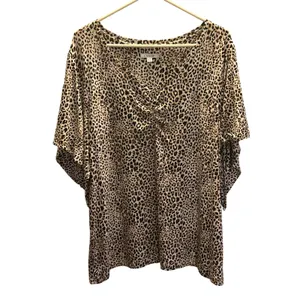 Chico’s animal print v-neck stretchy top XL casual business office thumbnail 2