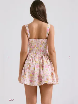 NWT HOUSE OF CB NATASSIA - Pink Meadow Cotton Mini Dress Size XS Longer length thumbnail 8