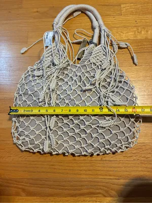 Monserat De Lucca Macrame Belen Tote Purse Handbag Cream Ivory Women’s NWT thumbnail 9