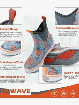 Showave Women's Deck Boots Waterproof Ankle Rain Footwear Non-Slip Size 6 thumbnail 3