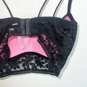 Pink Victoria's Secret Black Push Up Lace Hook Closure Bralette New thumbnail 12