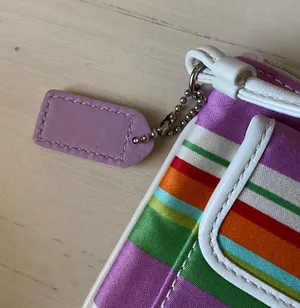 Coach Vintage striped multicolor leather trim wristlet wallet thumbnail 6