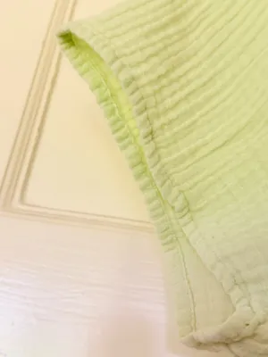 True Craft Sage Green Tie-Front Smocked Waist Tunic Gauzy Dress thumbnail 7