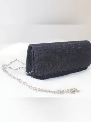 Black Glitter Clutch, Evening Bag, Party Purse o Formal Bag. thumbnail 2