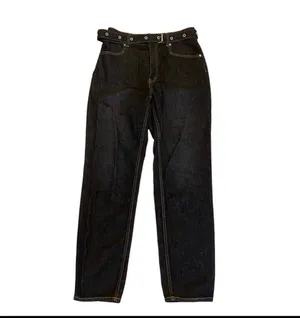 Urban Outfitters BDG High Rise Mom Jeans Belted Dark Rinse Blue 28 thumbnail 3