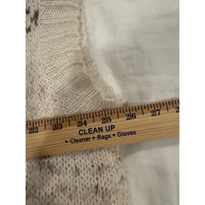 Free People Fair Isle Snow Bunny Sweater Cowl Neck Sleeveles Boho Beige Large thumbnail 7