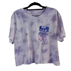 New Sailor Moon Purple Tie Dye Crop Shirt Size M thumbnail 2