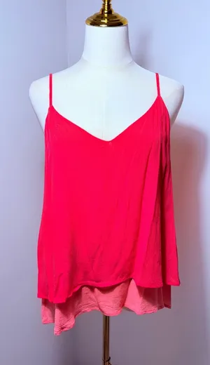 Ann Taylor LOFT Women's Two-Tone Sleeveless Spaghetti Strap Top Size M thumbnail 1