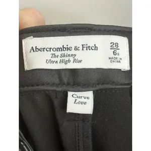 Abercrombie & Fitch Faux Leather Pants Women 6S Black Ultra High Rise Slit Hem thumbnail 8